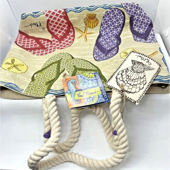 Paul Brent “Gone to the Beach” Bag - Embellished On Flip Flops NWT - Picture 6 of 12